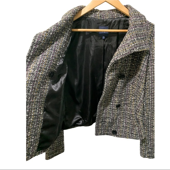 GAP MULTI-COLORED TWEED WOOL BLEND LS FULL BUTTON FRONT BLAZER JACKET SIZE SMALL - Picture 13 of 16